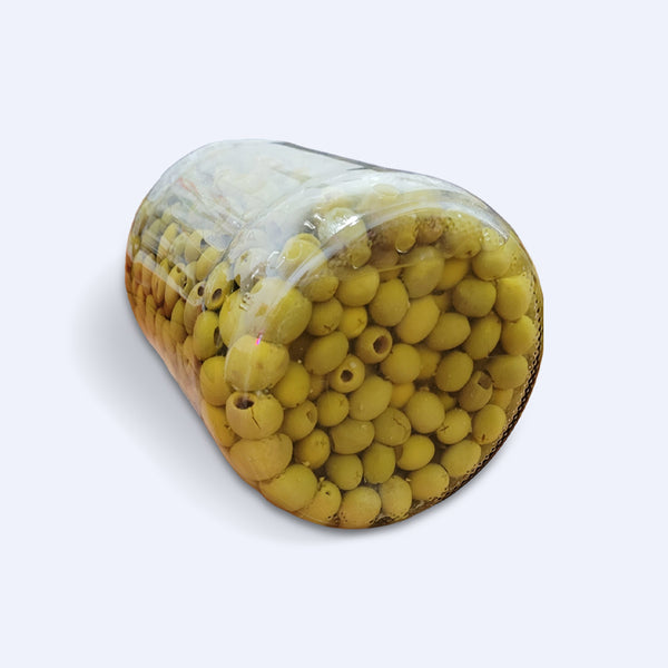 Pitted Green Olives - 135.80 oz / 70 oz Net - Glass Jar