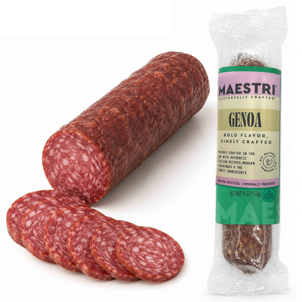 Maestri Italian Whole Salami Chubs Variety Trio – Calabrese Genoa & Soppressata – 3 Pack, 18 oz