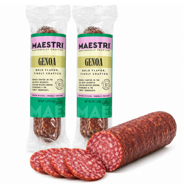 Maestri Genoa Italian Whole Salami Chubs 6 oz Each | Charcuterie & Antipasto